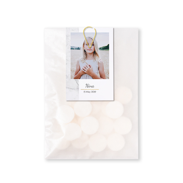Sachet à bonbons avec carte Trombone Or (lot de 12)