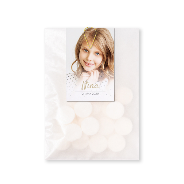 Sachet à bonbons avec carte Trombone Or (lot de 12)