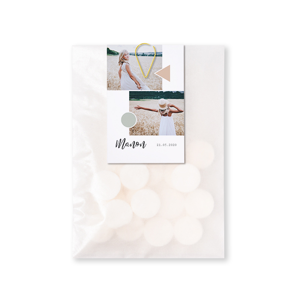 Snoepzakjes met kaartje Paperclip Goud (set van 12)