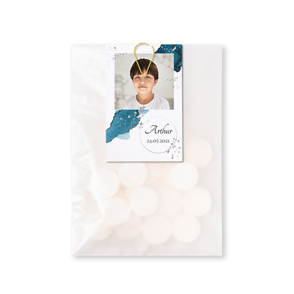 Sachet à bonbons avec carte Trombone Or (lot de 12)