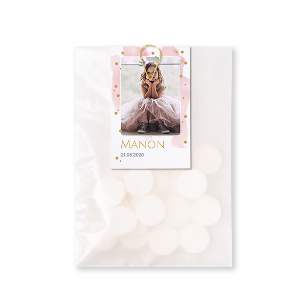 Sachet à bonbons avec carte Trombone Or (lot de 12)