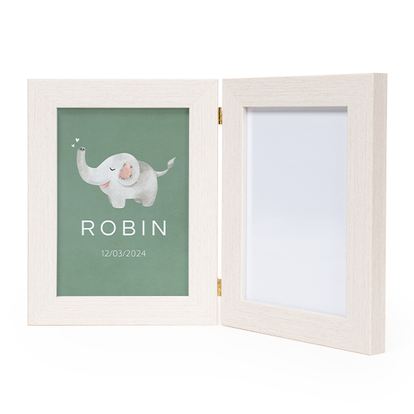 Baby footprint kit with frame and photo Baby footprint kit with frame and photo
