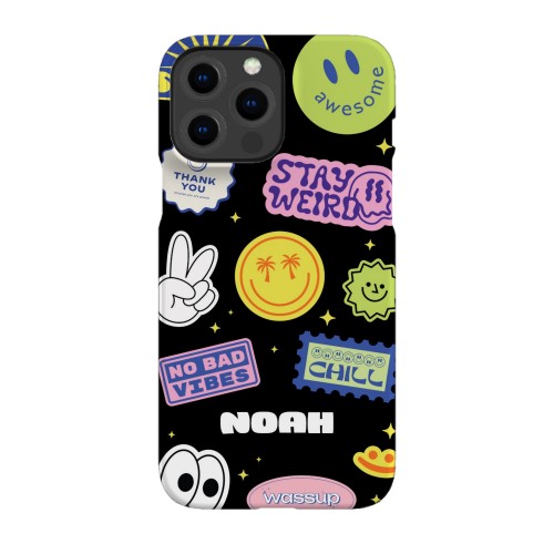 Funky Smiley Stickers - Text only