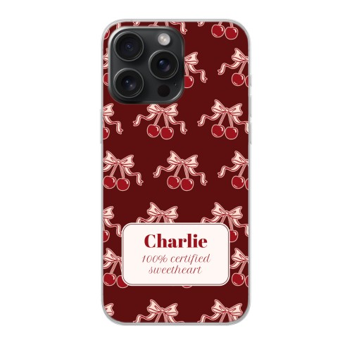 Vintage Cherry Love Text - Only