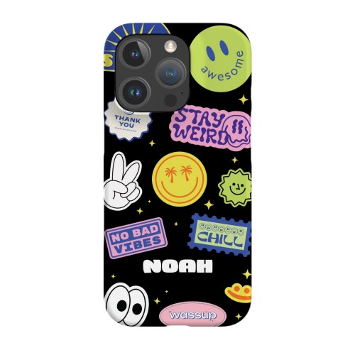 Funky Smiley Stickers - Text only