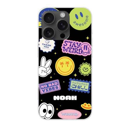 Funky Smiley Stickers - Text only Funky Smiley Stickers - Text only