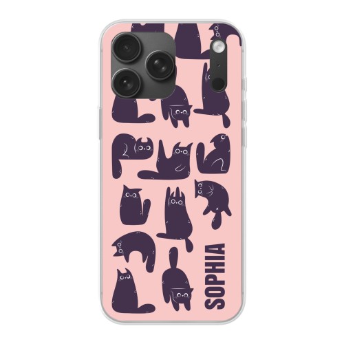 Black Cats Pattern Text only