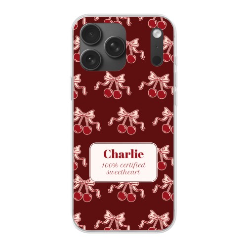 Vintage Cherry Love Text - Only