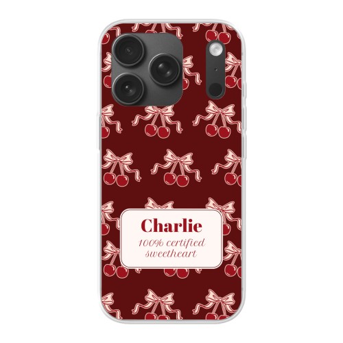 Vintage Cherry Love Text - Only