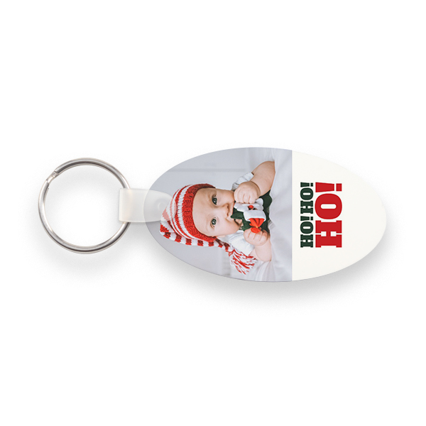 Porte-clés photo alu ovale