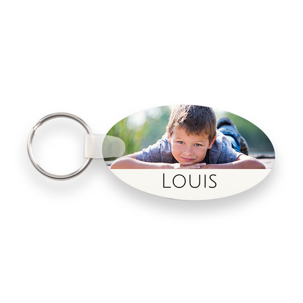 Porte-clés photo alu ovale