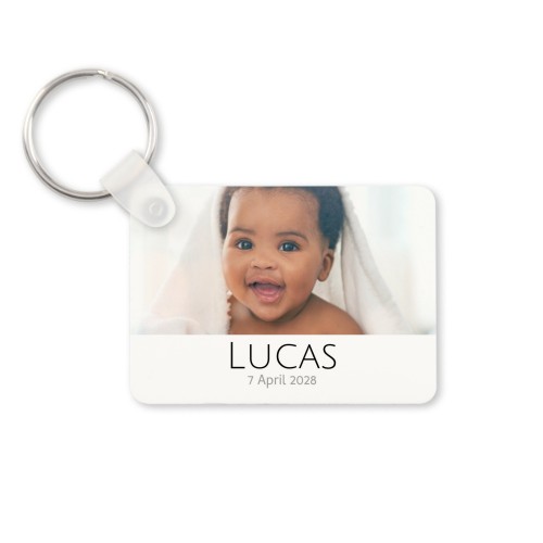 Porte-clés photo alu rectangulaire