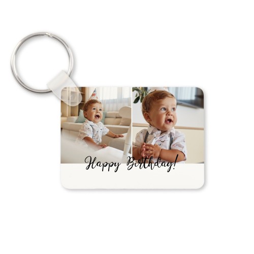 Porte-clés photo alu rectangulaire