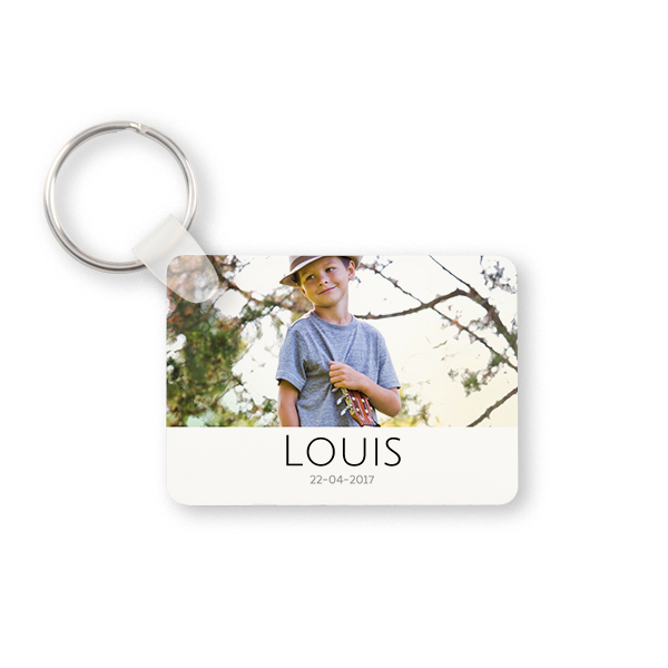 Porte-clés photo alu rectangulaire