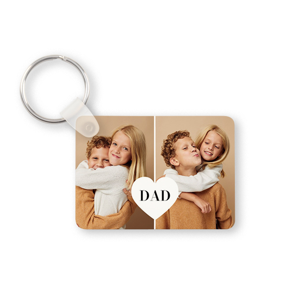 Porte-clés photo alu rectangulaire