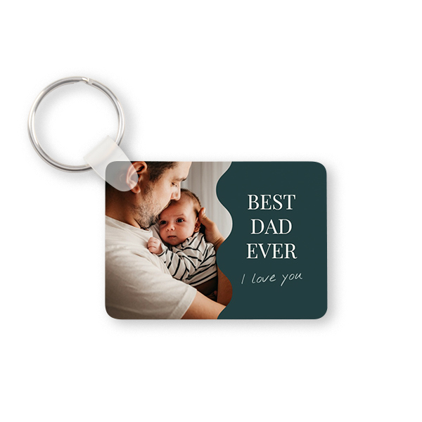 Porte-clés photo alu rectangulaire
