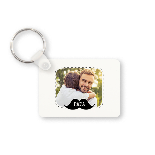 Porte-clés photo alu rectangulaire