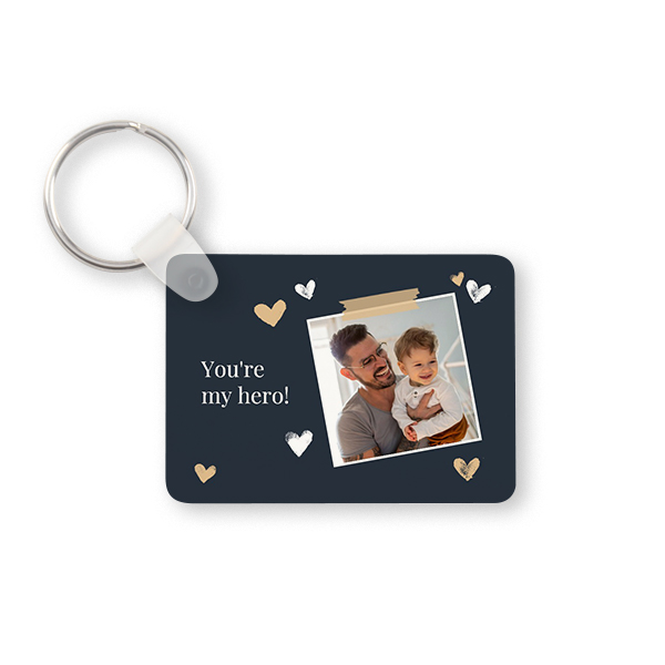 Porte-clés photo alu rectangulaire