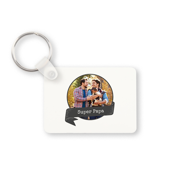 Porte-clés photo alu rectangulaire