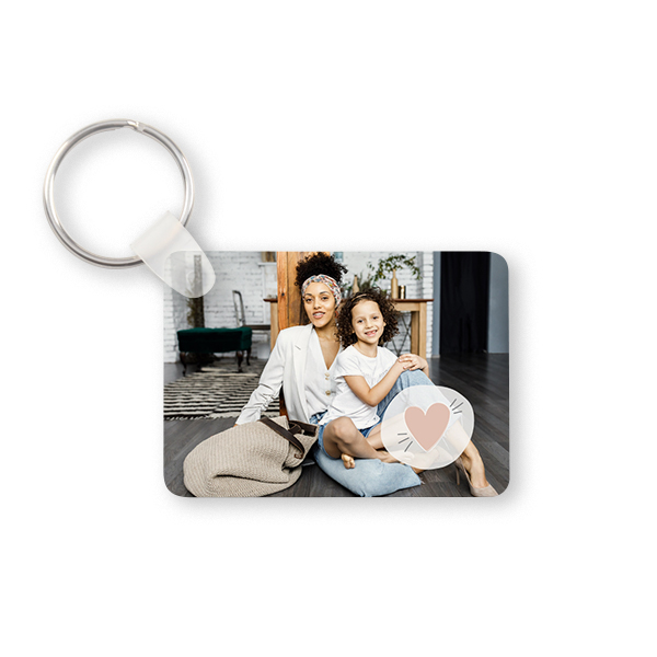 Porte-clés photo alu rectangulaire