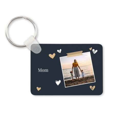 Porte-clés photo alu rectangulaire