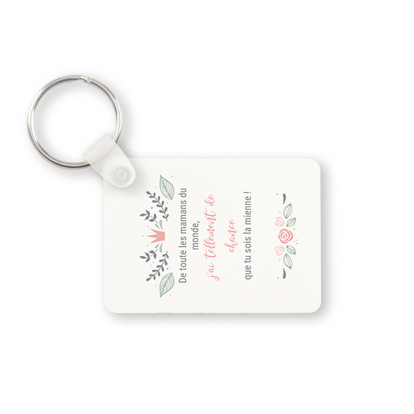 Porte-clés photo alu rectangulaire
