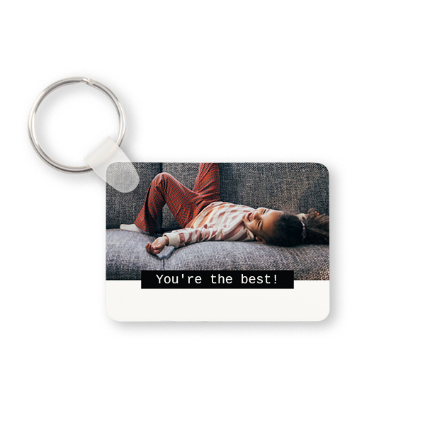 Porte-clés photo alu rectangulaire