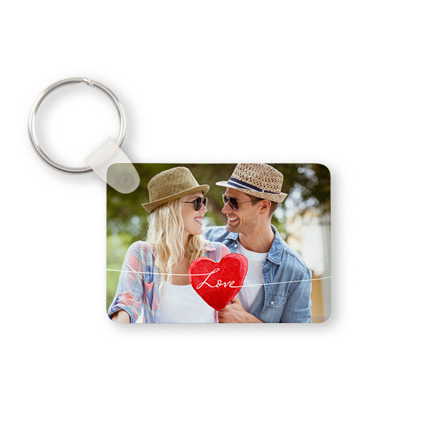 Porte-clés photo alu rectangulaire