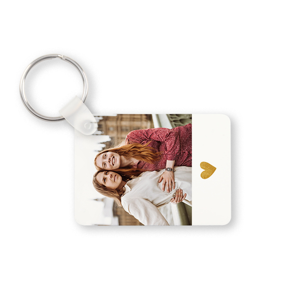 Porte-clés photo alu rectangulaire