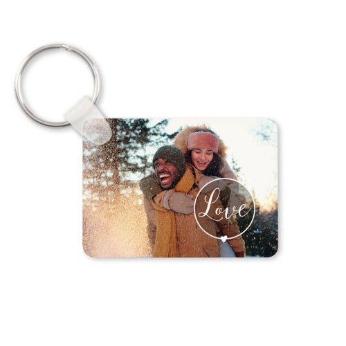 Porte-clés photo alu rectangulaire