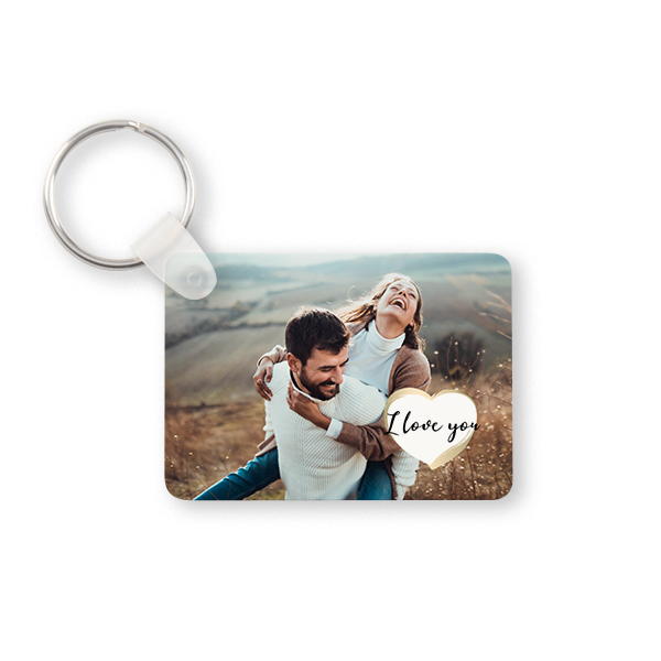 Porte-clés photo alu rectangulaire