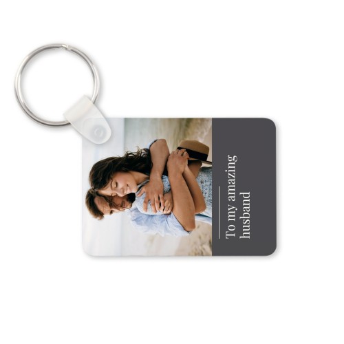 Porte-clés photo alu rectangulaire