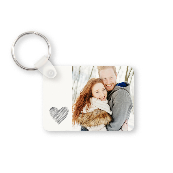 Porte-clés photo alu rectangulaire