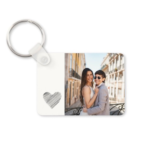 Porte-clés photo alu rectangulaire