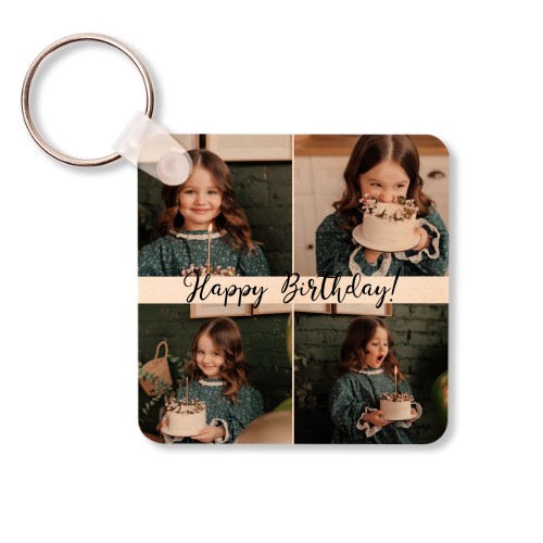 Nyckelring i trä Square