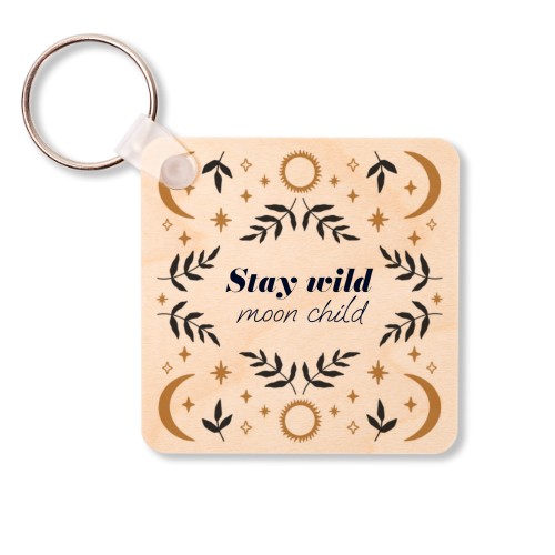 Wooden Key Ring Square