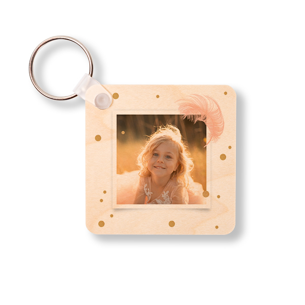 Houten sleutelhanger Vierkant Houten sleutelhanger Vierkant