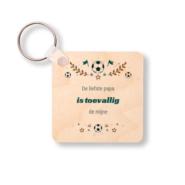 Sleutelhanger Hout Vierkant