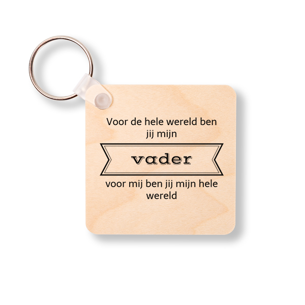 Sleutelhanger Hout Vierkant Sleutelhanger Hout Vierkant