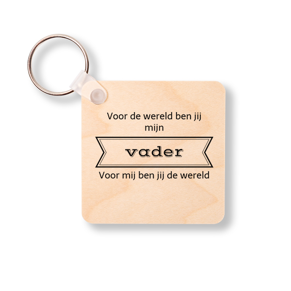 Houten sleutelhanger Vierkant Houten sleutelhanger Vierkant