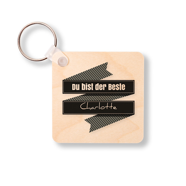 Wooden Key Ring Square