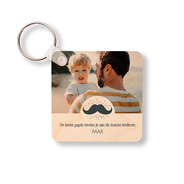 Sleutelhanger Hout Vierkant Sleutelhanger Hout Vierkant