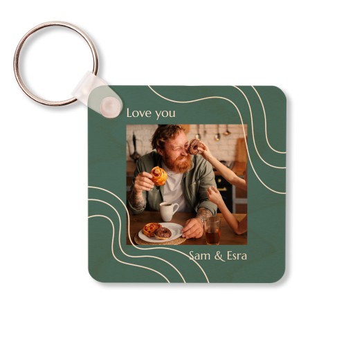 Houten sleutelhanger Vierkant Houten sleutelhanger Vierkant
