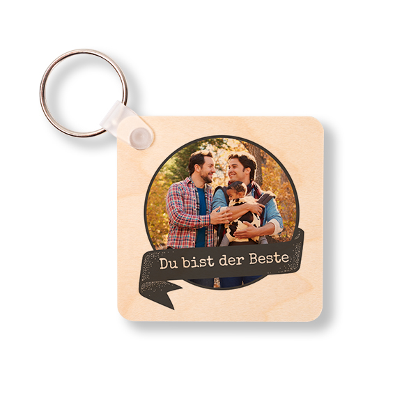 Wooden Key Ring Square