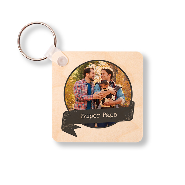 Porte-clés en bois Carré