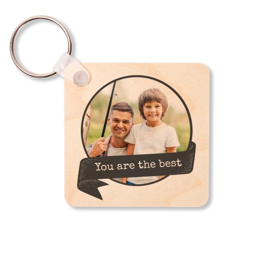 Sleutelhanger Hout Vierkant Sleutelhanger Hout Vierkant