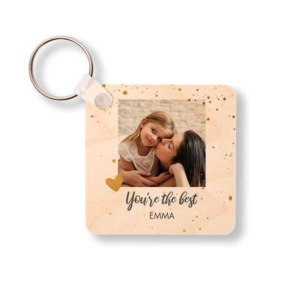 Wooden Key Ring Square Wooden Key Ring Square