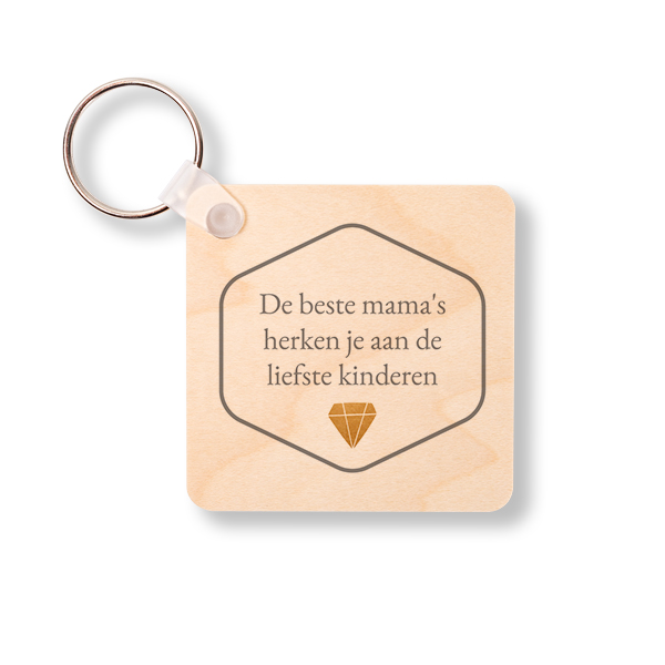 Sleutelhanger Hout Vierkant Sleutelhanger Hout Vierkant