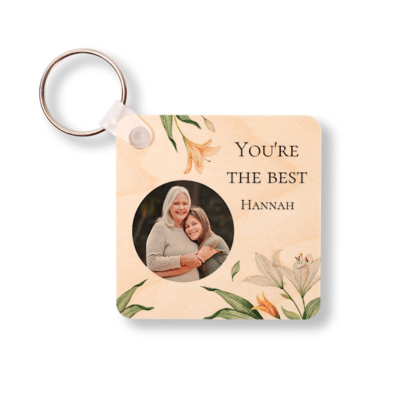 Wooden Key Ring Square Wooden Key Ring Square
