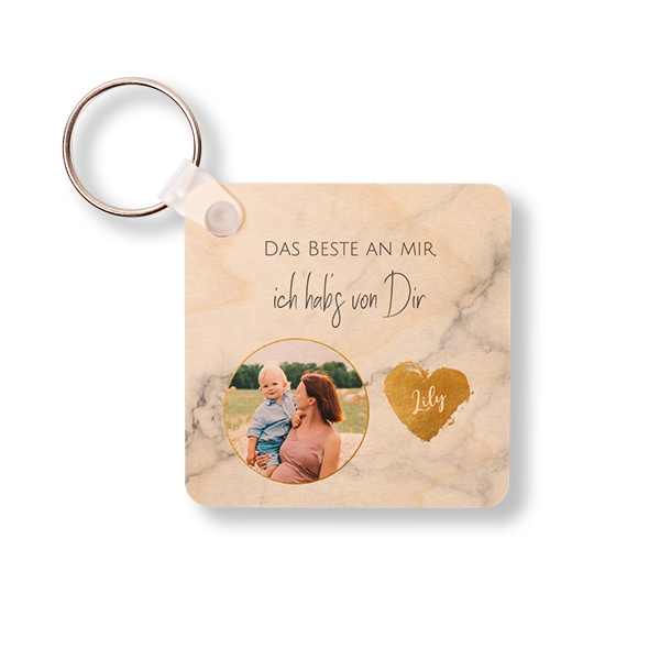 Wooden Key Ring Square Wooden Key Ring Square